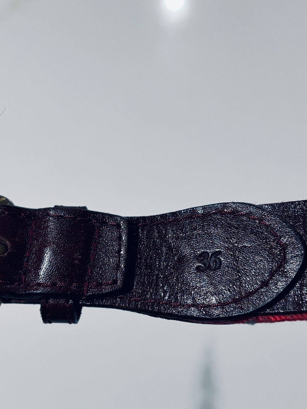 Smathers & Branson Needlepoint Leather Belt Red Blue Size 36 - Picture 4 of 4
